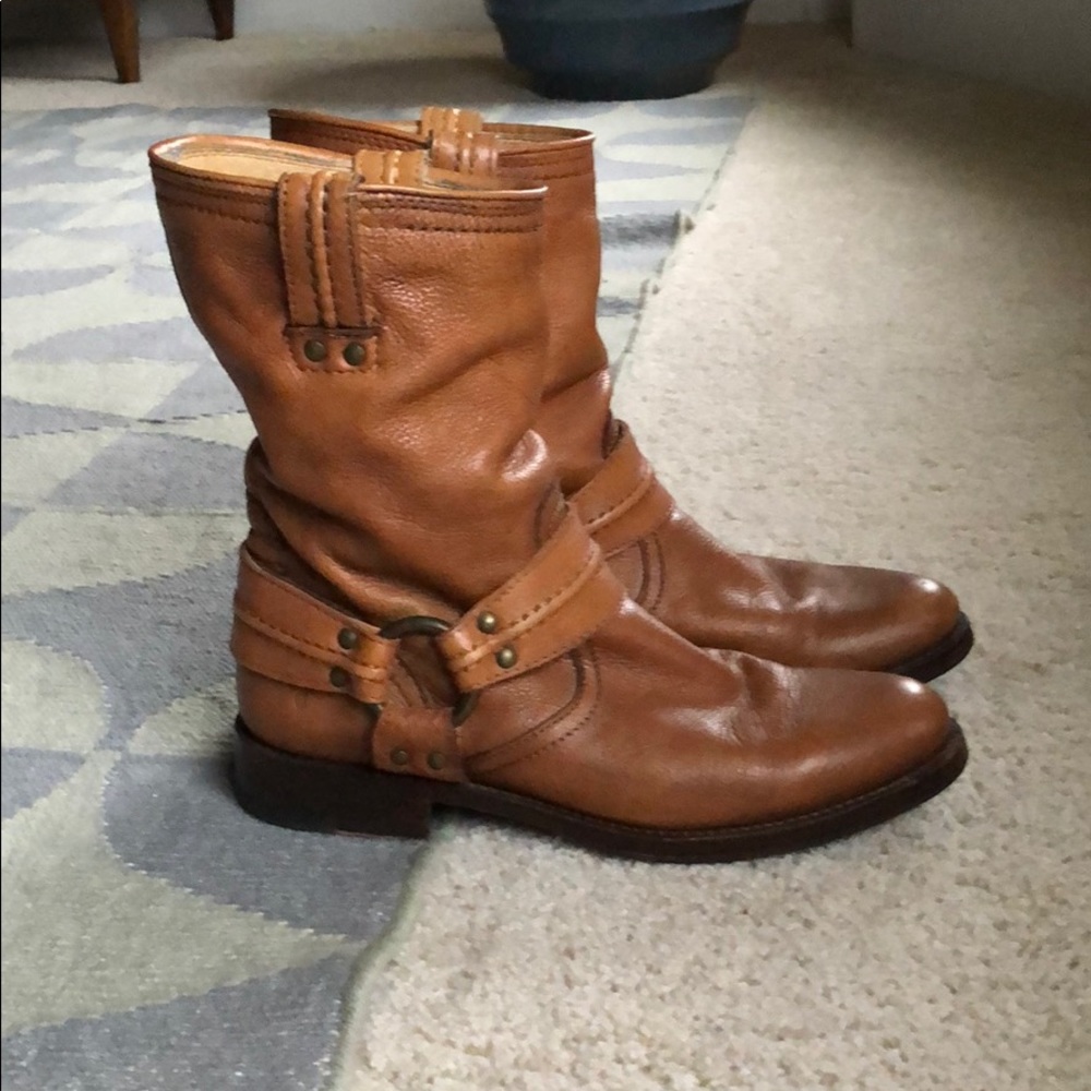 Frye Cognac Short Harness Boot